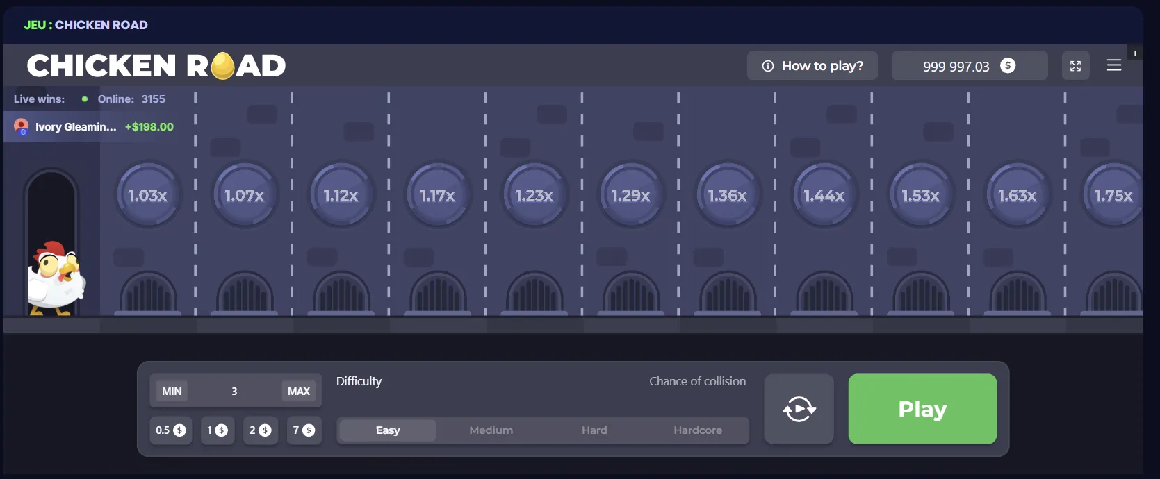 Chicken Road — mini-jeux Pampago Casino