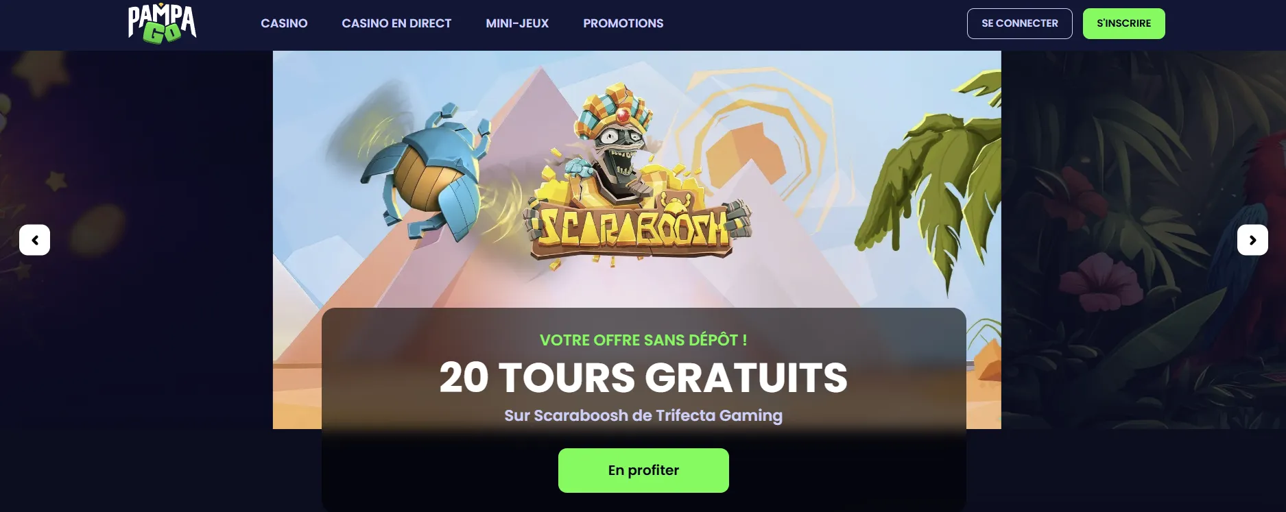 Interface Pampago Casino — tableau de bord et navigation